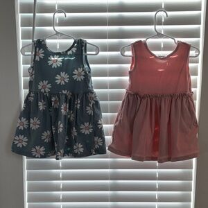 Adorable Floral and Solid Kids Dress Set